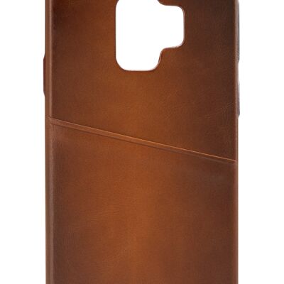 Senza Desire Leather Cover with Card Slot Samsung Galaxy S9 Burned Cognac
