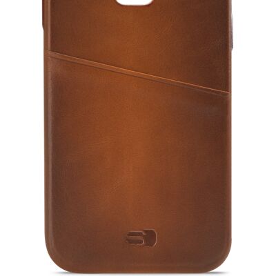 Senza Desire Housse en cuir avec fente pour carte Samsung Galaxy S9 Cognac brûlé