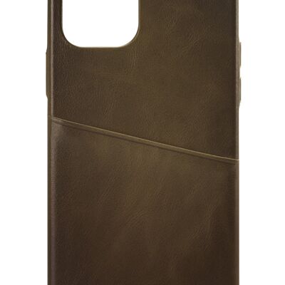 Senza Desire Leather Cover with Card Slot Apple iPhone 12 Mini Burned Olive