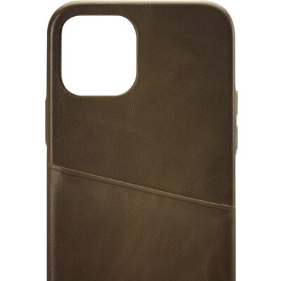 Senza Desire Leather Cover with Card Slot Apple iPhone 12/12 Pro Burned Olive