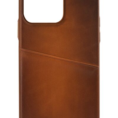 Senza Desire Leather Cover with Card Slot Apple iPhone 13 Pro Burned Cognac