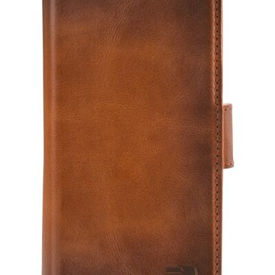 Senza Desire Leather Wallet Apple iPhone 13 Burned Cognac