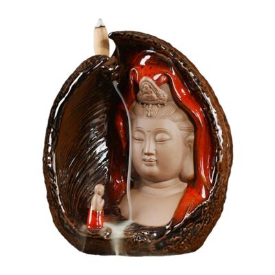 Brucia incenso in ceramica "Compassione di Guan Yin".