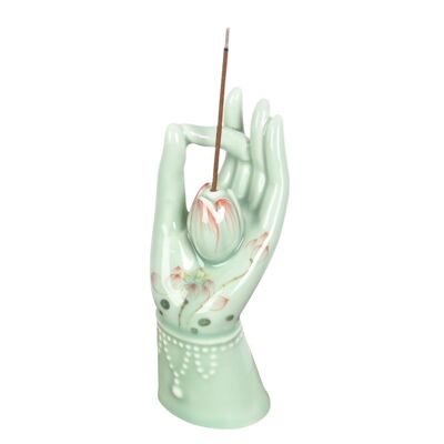 "Hand of Tara" ceramic incense burner