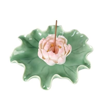 "Lotus Flower" ceramic incense burner