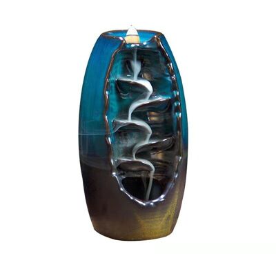 Blue Waterfall Peace Ceramic Incense Burner