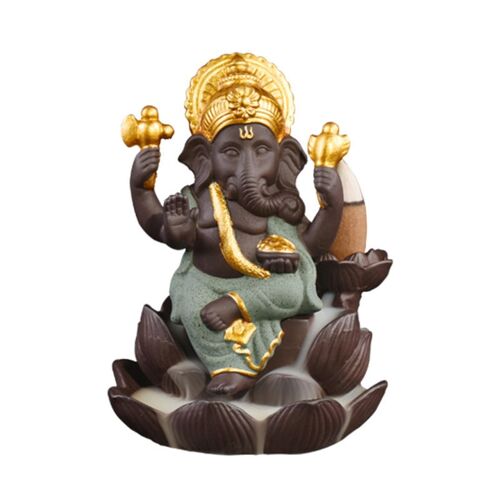 Brûleur d'encens en céramique "Ganesh Vert"