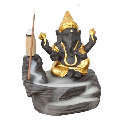 "Ganesh Gold" ceramic incense burner