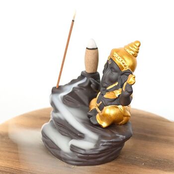 Brûleur d'encens en céramique "Ganesh Or" 2