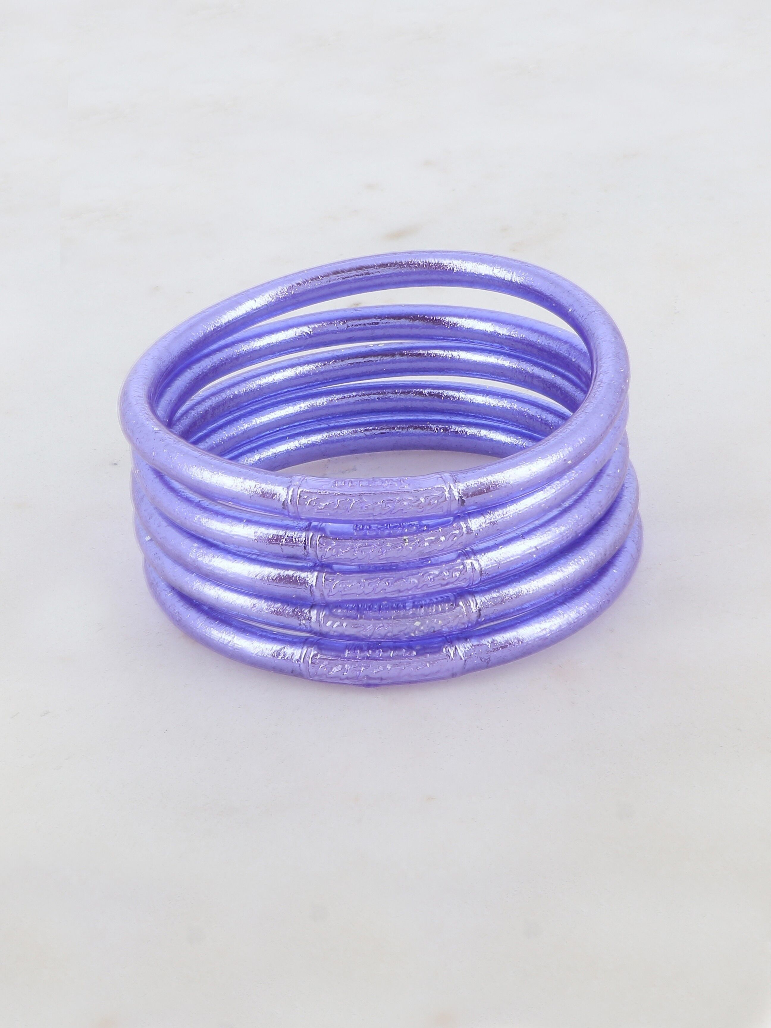 Bracciale rigido buddista spesso con mantra taglia S - Lilla