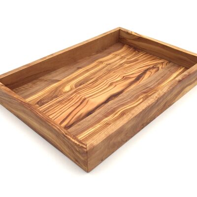 Rectangular tray L. 32 cm Serving tray Olive wood shelf