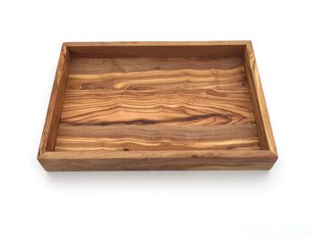 Plateau rectangulaire L. 32 cm Plateau de service Etagère en bois d'olivier 4