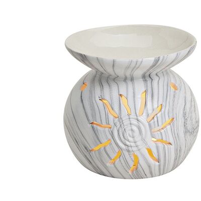 Duftlampe weiß aus Keramik, B10 x H11 cm