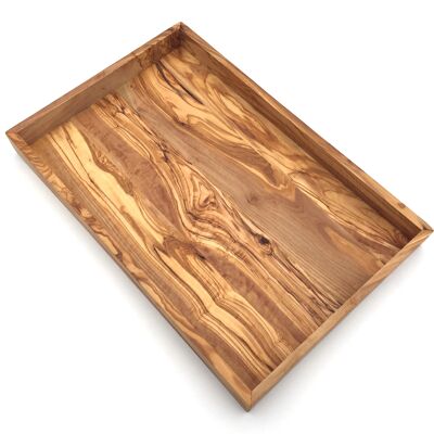 Plateau rectangulaire L. Plateau de service 42 cm bois d'olivier