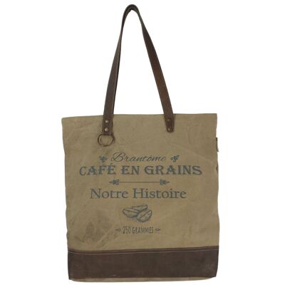 Sunsa vintage bag shopper shoulder bag made of canvas with leather large handbag