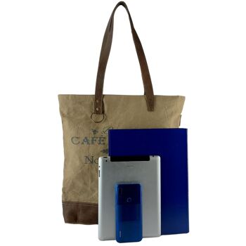 Sunsa vintage bag shopper sac à bandoulière en toile avec grand sac à main en cuir 8
