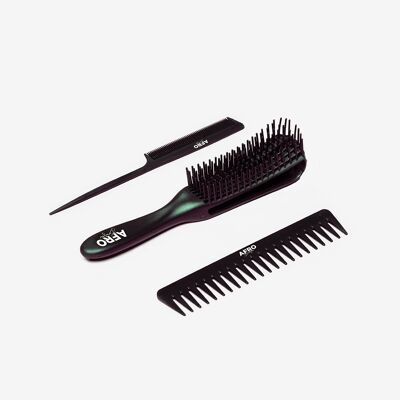 Afro Brush Trio peignes - Trio de peignes seulement - Noir