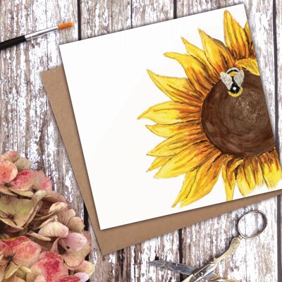 Sunflower Bee (Blank) card