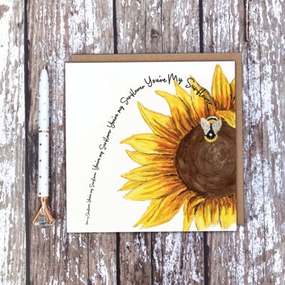 You're my Sunflower!' Sunflower Bee card