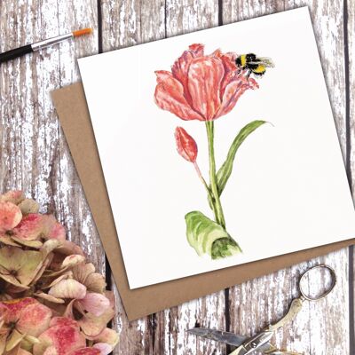 Tulip Bee (Blank) card