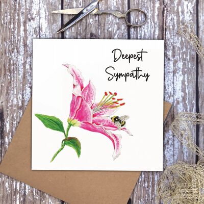 Deepest Sympathy' Lily Bee card