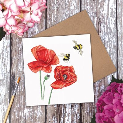 Poppy Bee (Blank) card