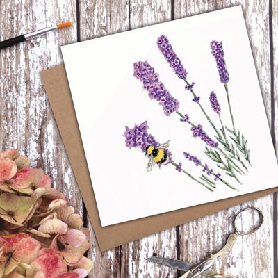 Lavender Bee (Blank) card