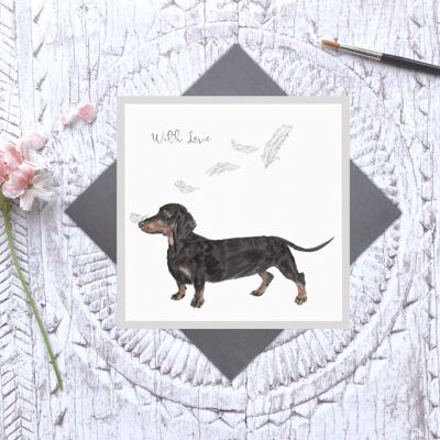 With Love' Sausages and Feathers card
