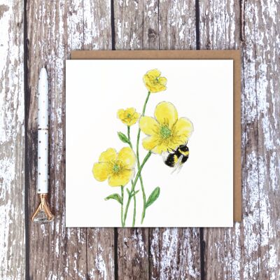 Buttercup Bee (Blank) card