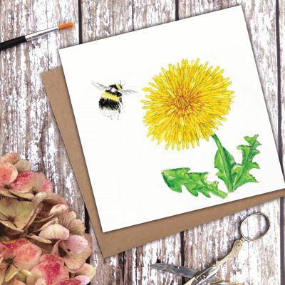 Dandelion Bee (Blank) card