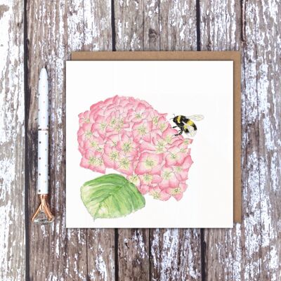 Hydrangea Bee (Blank) card