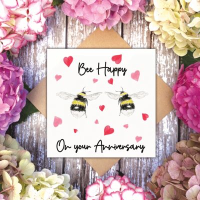 Bee Happy on your Anniversary' Anniversary Bee card