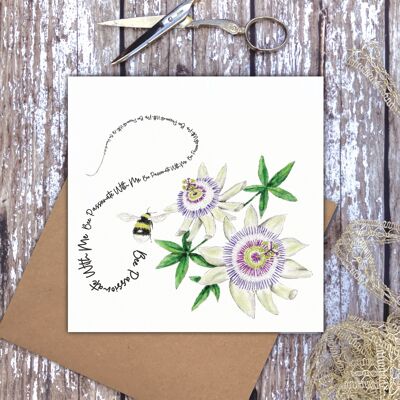 Bee Passionate With Me' 'Passionflower Bee card