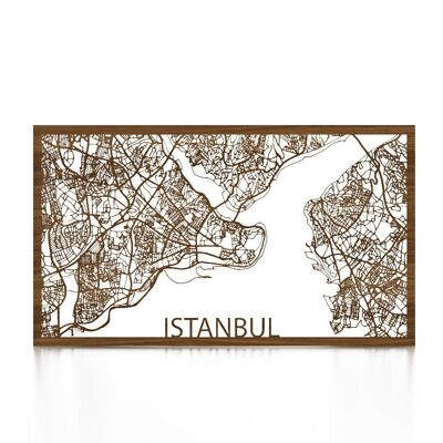 mappa della città-istanbul-nero-40x60cm