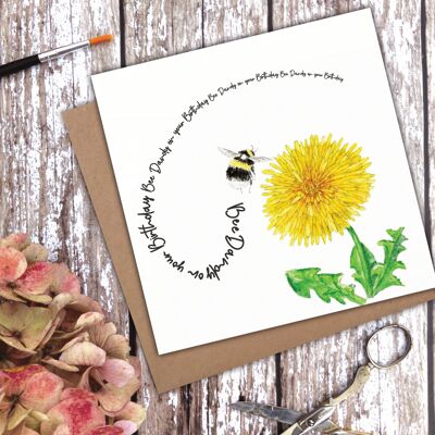Bee Dandy on your Birthday' Dandelion Bee card
