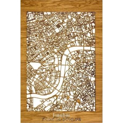 mappa della città-londra-bambù-40x60cm