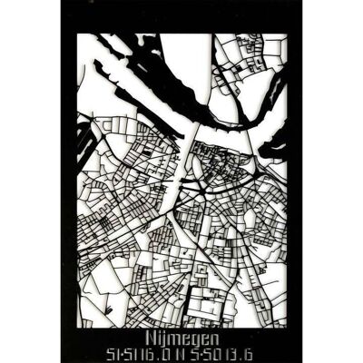mappa della città-nimega-nero-40x60cm
