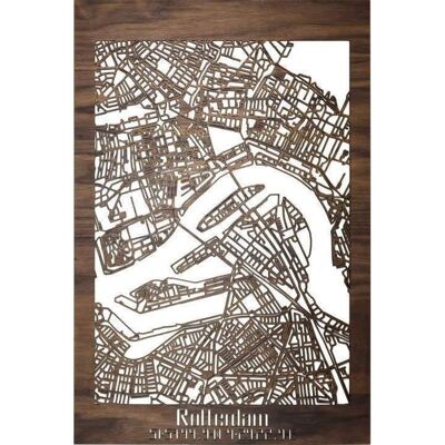 Stadtplan-Rotterdam-Schwarz-40x60cm