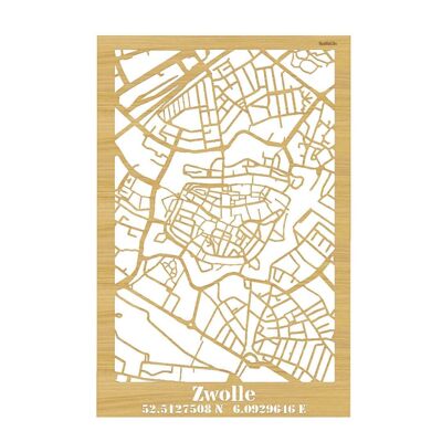 mappa della città-zwolle-nero-40x60cm