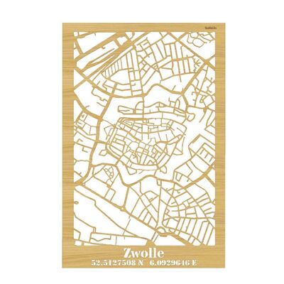 mappa della città-zwolle-nero-60x90cm