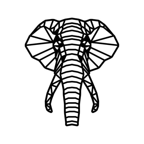 geometrische-dieren-olifant-black-25cm