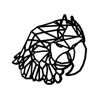 geometrico-animale-pappagallo-nero-35cm