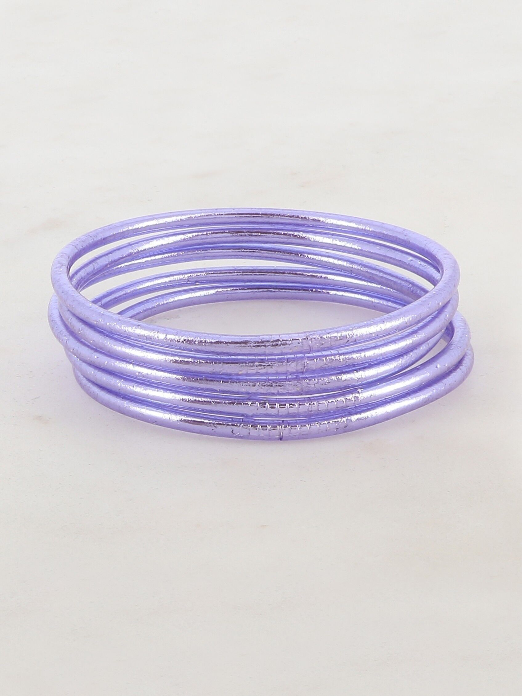 Bracciale rigido buddista sottile senza mantra taglia M - Lilla