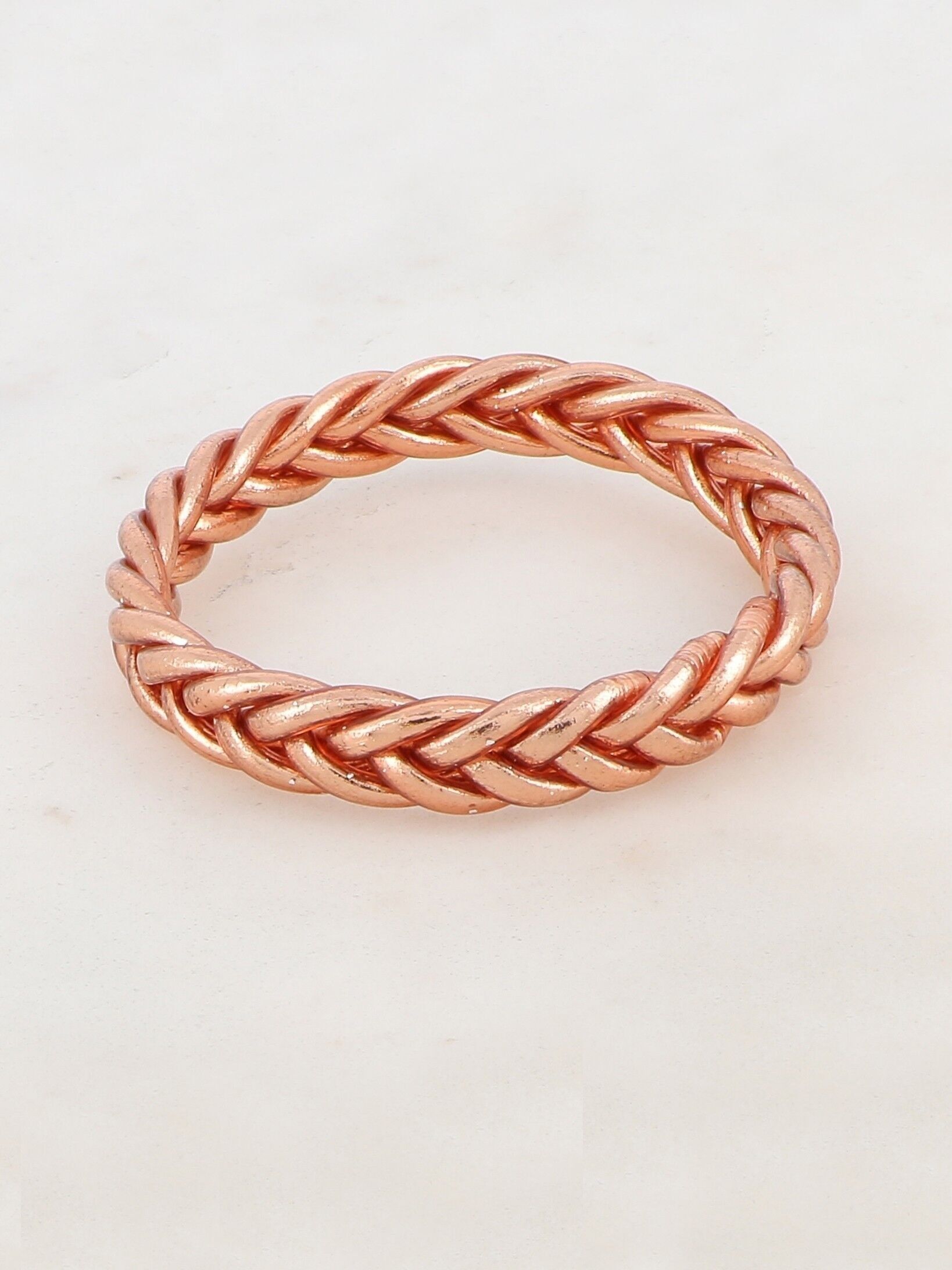 Bracciale rigido buddista intrecciato taglia S - Champagne scuro