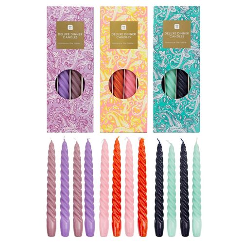 Spiral Dinner Candles Starter Set - 6 Pack