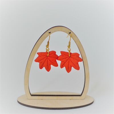 Burnt Orange Maple Leaf Earrings