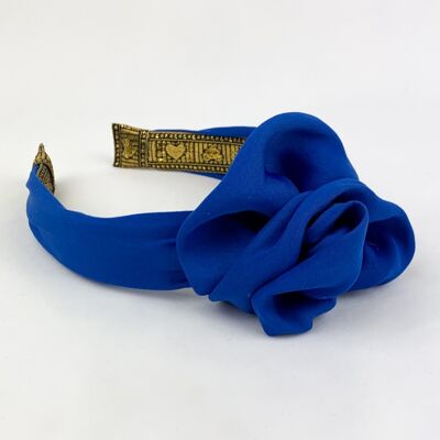 Lila Royal Blue Rose Headband
