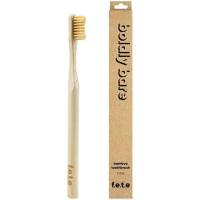 Cepillo de dientes de bambú de cerdas firmes audazmente desnudas