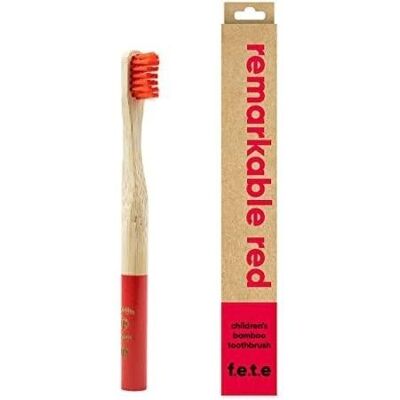 Cepillo de dientes de bambú para niños rojo notable