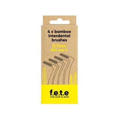 Brossettes interdentaires en bambou | Taille 4 -0.7mm Jaune
